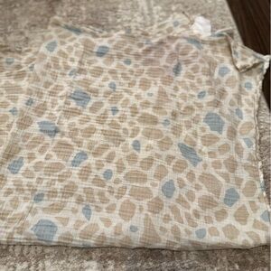 aden + anais Beige and Blue Muslin Blanket